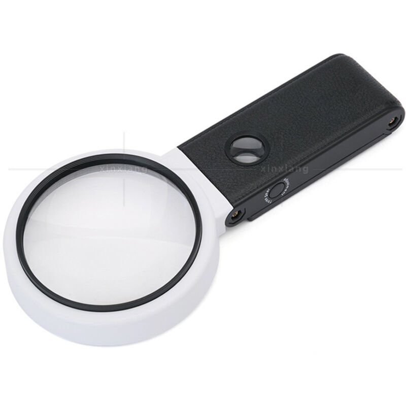 Große 4,35-zoll-lupe (3,5x-25x) Mit Licht Und Ständer, Tragbare Lupe Mit Led-beleuchtung, Faltbare Leselupe, Ideal Für Senioren Zum Lesen, Kreuzstichstickeln, Kartenlesen Und Schmuckherstellen. Npterb