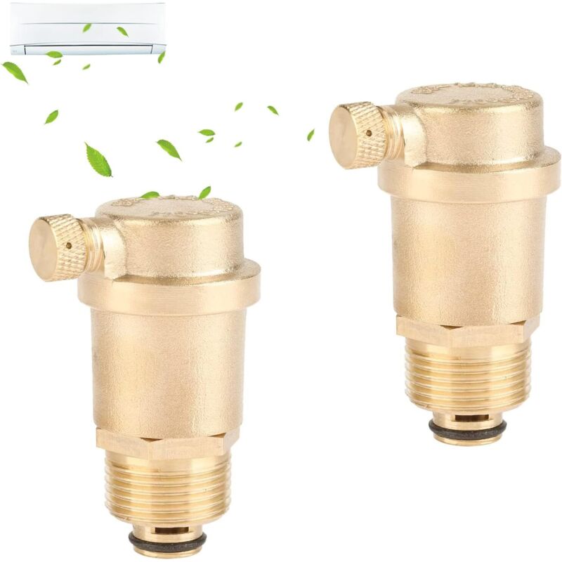 Set Aus 2 Automatischen Entlüftungsventilen Aus Messing Dn15 Mit Druckbegrenzer Für Solarwarmwasserbereiter