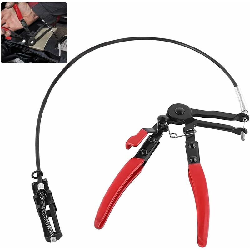 Schlauchklemmenzange 620mm, Langes Flexibles Kabel, Weitreichende Schlauchklemmzange Für Autokabel, Selbstsichernde Schlauchklemmenzange, Klemmzange Für Schlauchreparaturen Am Auto