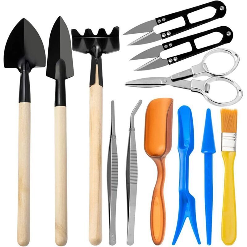 Kleines Gartenwerkzeug-set (12-tlg.), Bonsai-werkzeugset, Komplettes Werkzeugset, Geeignet Für Die Bepflanzung Im Innenbereich Oder In Töpfen