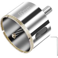 Scie Cloche Diamant 60 Mm, Foret Diamant Avec Foret Guidage Central, Scie Cloche Carrelage Avec Revêtement De Surface En Diamant Pour Coupe De Verre, Carrelage, Céramique, Marbre, Calcaire