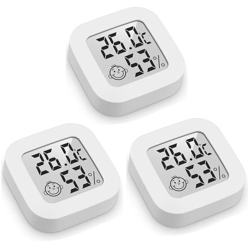 Innen-thermometer Und Hygrometer, 3 Stück Mini-lcd-digital-thermometer Und -hygrometer Mit Hoher Präzision, Innen- Und Außen-wandthermometer Für Zuhause, Büro, Babyzimmer, Brutkasten Und Keller