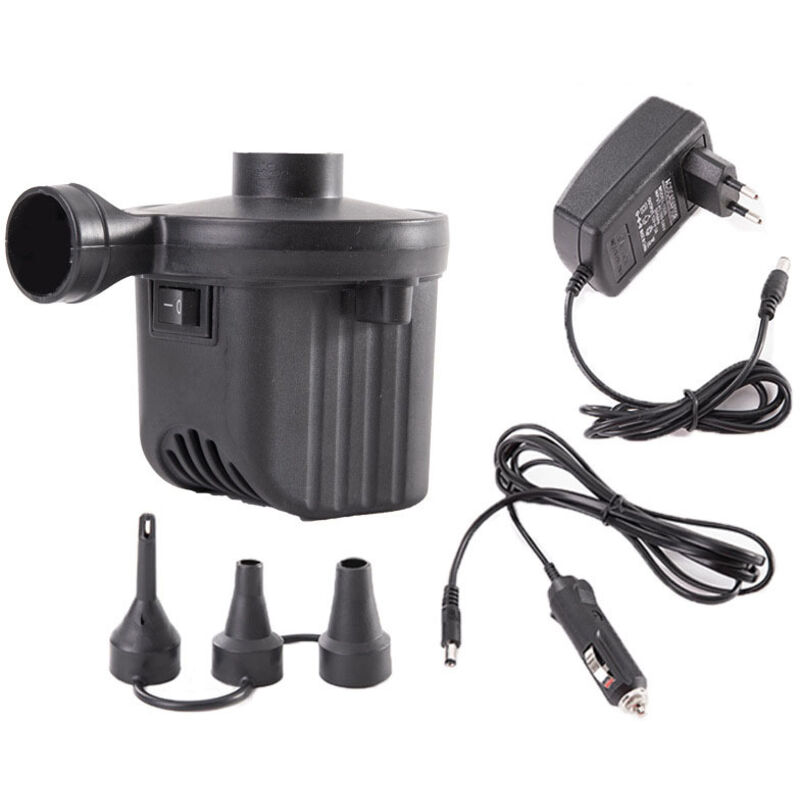 Elektrische Luftpumpe, 2-in-1 Aufblas- Und Entlüftungsgerät Für Aufblasbare Matratzen, Pumpe Mit 3 Düsen, Für Aufblasbare Pools, Matratzen, Camping, Vakuumbeutel (netzteil + Zigarettenanzünderstecker)