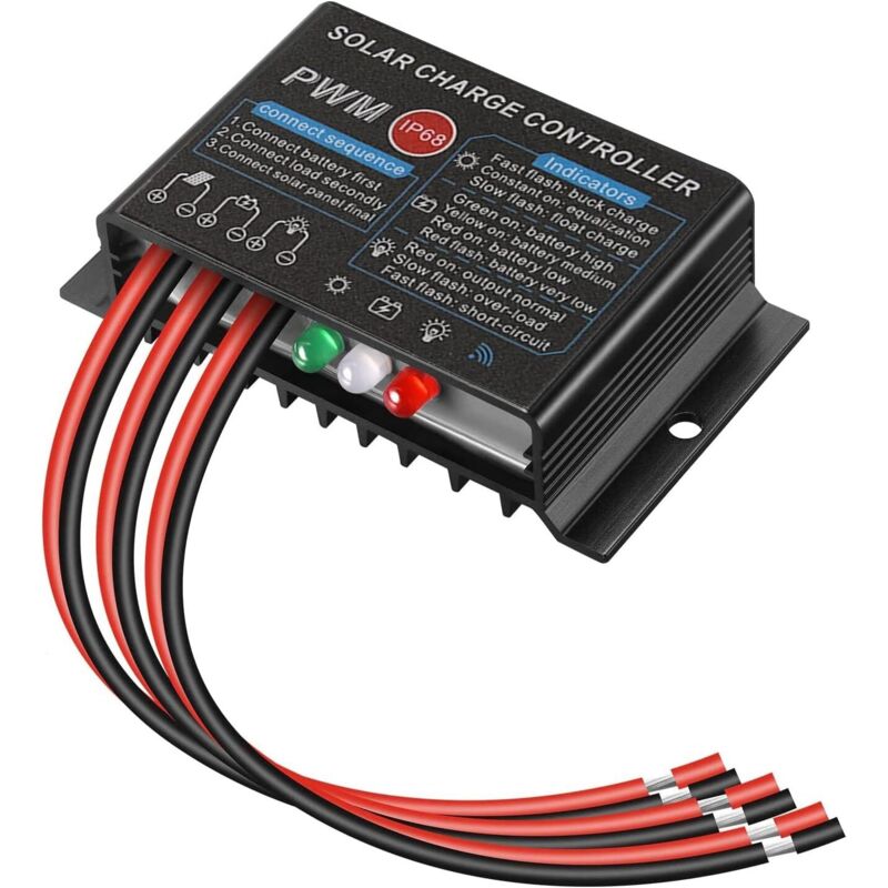 Wasserdichter Solarladeregler Ip68 – Pwm-laderegler 12v/24v 20a – Kurzschluss- Und Überlastschutz – Für Externe Solaranlagen