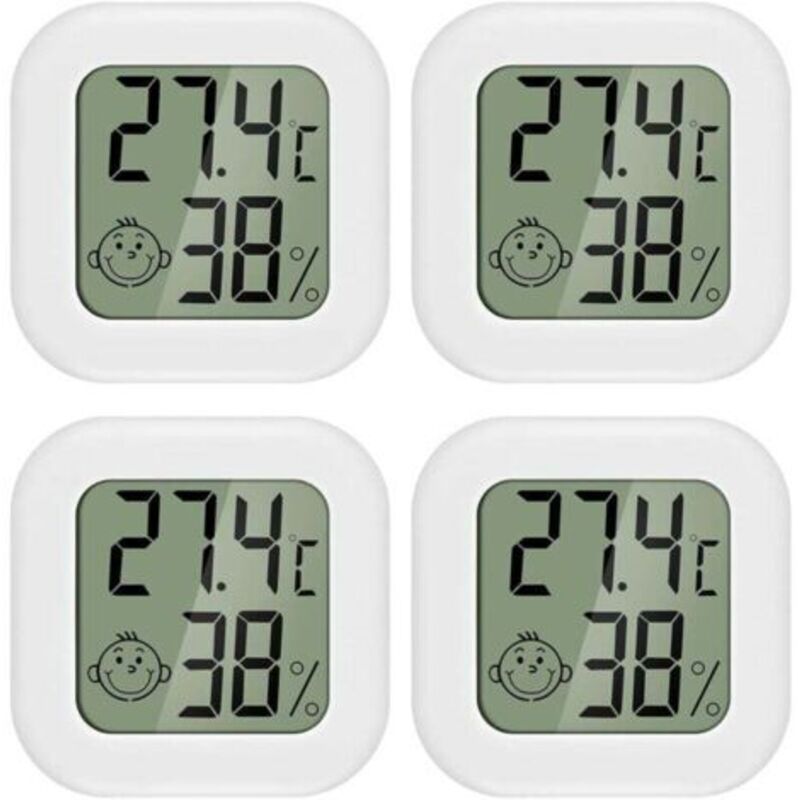 4 Stück Mini-lcd-thermometer Und Hygrometer Für Innenräume, Geeignet Für Kinderzimmer, Seniorenzimmer Usw.