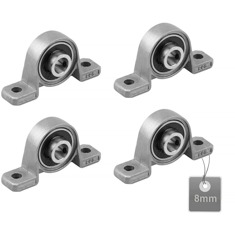 4 Stück Blocklager, Lager, Kugellager, Zinklegierungslager, Fußlager, Kugellager, Mit Massivem Gusseisenfuß (größe: 8mm)