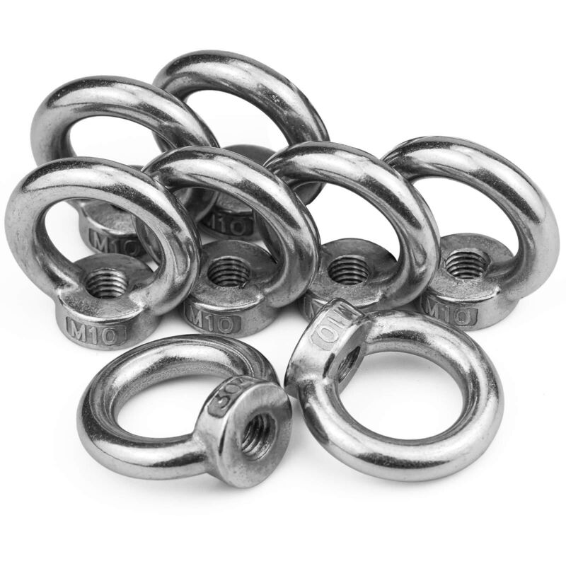 M10 Augenschraube Aus Edelstahl 304 – 8er Pack – Maximale Traglast 230 Kg – Innendurchmesser 25 Mm – Gewindelänge 11 Mm