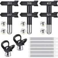 6 Stück Airless-spritzdüsen Und 60-mesh-filterelemente, Airless-düse Für Hochdruck-farbspritzpistole (211, 315, 417, 517, 523, 621)