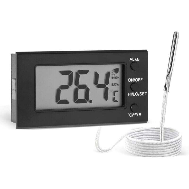 Digitaler Ofenthermometer -58 °f Bis 572 °f/-50 °c Bis 300 °c Mit Sonde, Hoch- Und Niedrigtemperaturalarm, Lcd-bildschirm, Celsius/fahrenheit (schwarz)