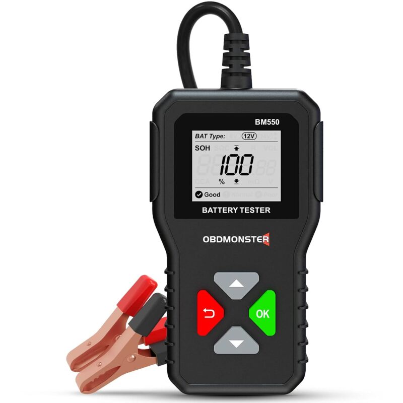 6v 12v 24v Batterietester, 100-2000 Cca 2ah-220ah Auto-lichtmaschinentester, Digitaler Batterieanalysator Für Autos/transporter/motorräder/atvs/suvs/boote/yachten