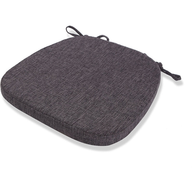 Sitzkissen Stuhlkissen Waschbar Mit Befestigung 43 X 41 Cm Rutschfestes Sitzkissen Geeignet Für Gartenstuhl, Esszimmerstuhl Oder Bürostuhl (anthrazit)