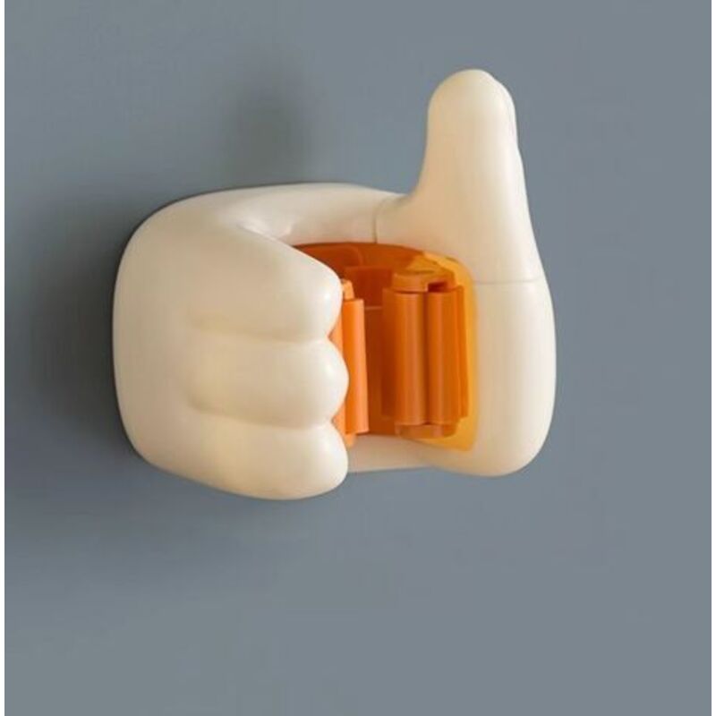 Besenhalter In Cremefarbe, 7,2 X 8 X 6 Cm, 1 Besenhaken Ohne Bohren, Badezimmer-halterung, Wandmontierte Aufbewahrung