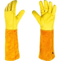 2 Paar Handschuhe - Gartenarbeitshandschuhe Aus Leder - Schutz Vor Dornen Und Brombeeren Sowie Arbeitshandschuhe, Beige
