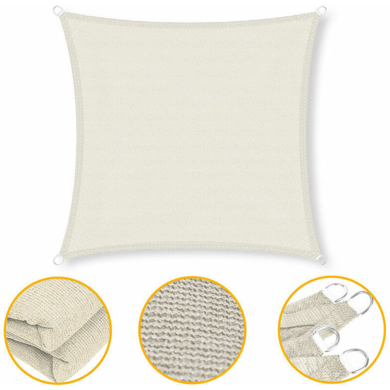 Schattensegel 3x4 M Hitzeschutz Sonnenschutz Uv-schutz Terrasse - Creme
