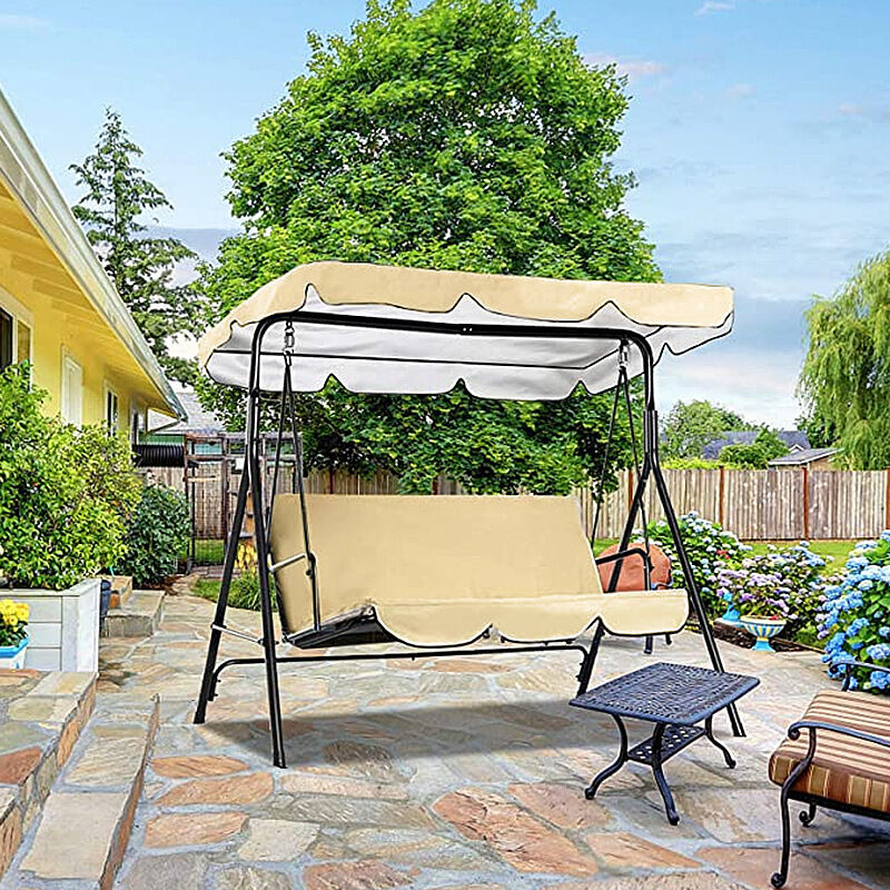 Gartensessel-abdeckung, Ersatzdach Für Gartensessel, 210d Oxford-gewebe, Wasserdicht Und Staubdicht, 190x132x15cm, Beige