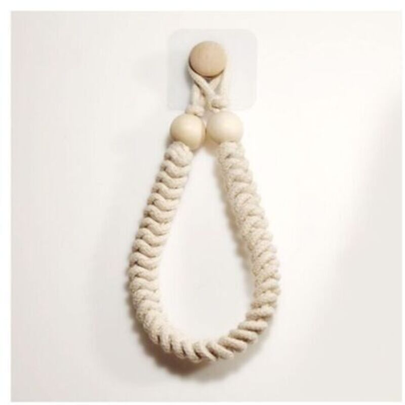 1 Stück Handtuchhalter (beige) Aus Seil, Toilettenpapierhalter Für Badezimmer, Holz- Und Juteseil-halter Im Retro-stil Für Bad Und Küche