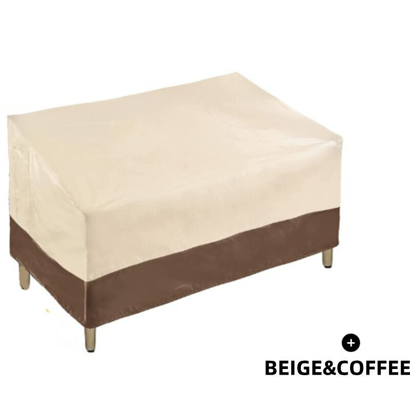 Robuste 2-sitzer-sofa-abdeckung Für Terrassenbank, Wasserdichte Outdoor-sofa-abdeckung, Gartenmöbel-abdeckungen Mit Belüftungsgitter, Klein (standard), Beige Und Braun
