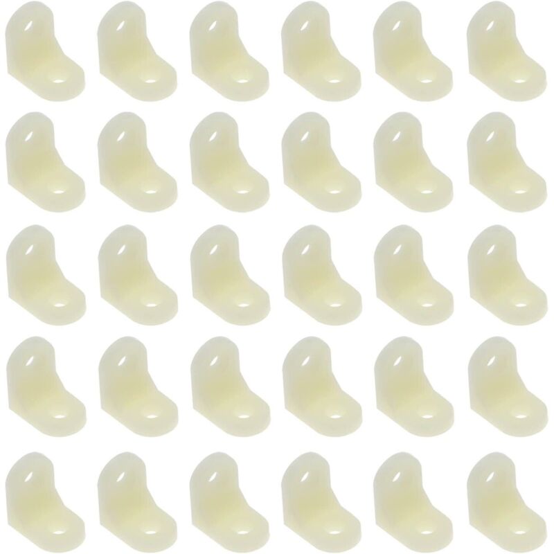 Set Aus 30 L-förmigen Winkeln - 23 Mm X 17 Mm - 90-grad-winkel - Holzverbinder Für Bibliothek, Fenster, Stuhl, Tisch - Beige