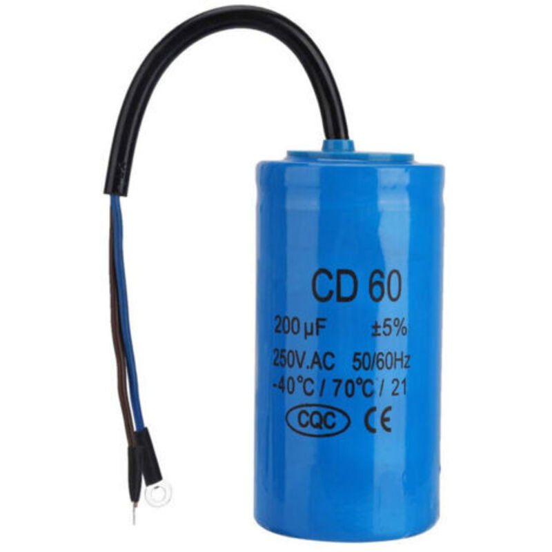 Kondensator Cd60 150uf 250v Ac 2 Anschlüsse 50hz/60hz Polypropylen-folie Aluminium Motorstart Für Luftkompressor Blau