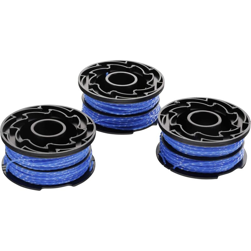 Set Mit 3 Ersatzspulen Für Rasentrimmer, Reflex Plus Spule Mit Automatischer Fadenfreigabe, 3 X 12 M Nylonfaden, Fadendurchmesser ⌀1,5 Mm, A6441x3-xj Blau