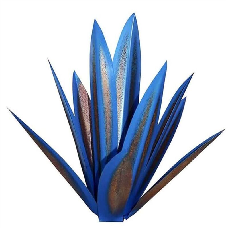 Rustikale Metallskulptur Einer Agavenpflanze, Handbemalt, 27 Cm, Als Innendekoration Und Gartenornament Für Den Außenbereich