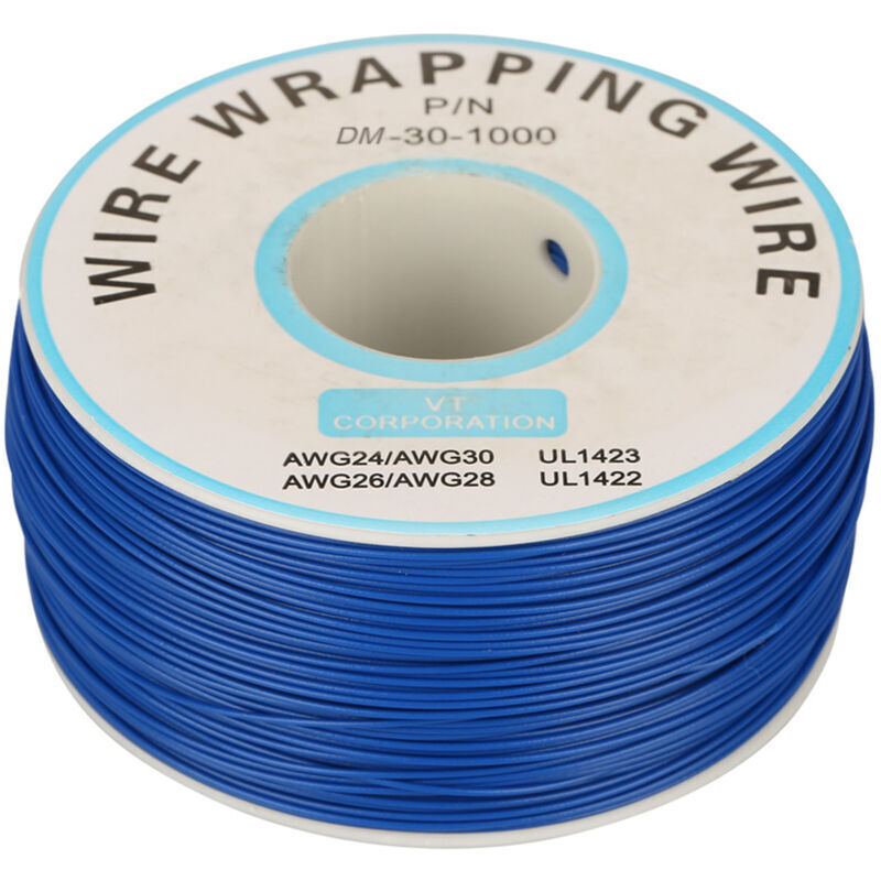 Akozon Zinnbeschichteter Kupferdraht – Einfacher 30 Awg Kupferdraht, Kerndurchmesser 0,25 Mm – Blau, Spulendraht Für Elektronik, Löten Und Tests – Geliefert Mit Spule In