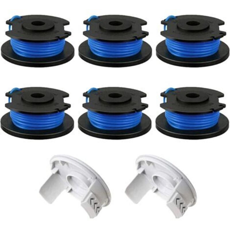 Ersatz-fadenspule Für Ryobi One+ Ac14rl3a Rasentrimmer, 18 V, 24 V, 40 V, Ersatzspule Für Fadenmäher, 1,65 Mm, 3,35 M (6 Spulen + 2 Kappen)