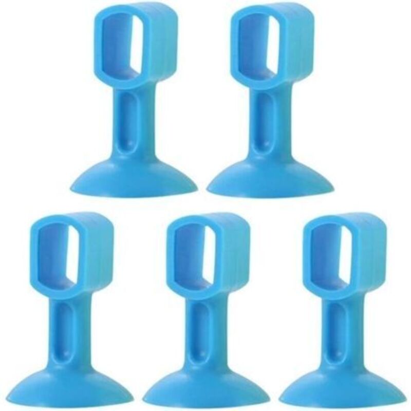 5er-pack Türstopper, Stoßfester Silikon-türschutz, Wand-türstopper Mit Saugnapf Für Badezimmer, Anti-kollisions-türstopper (farbe: Blau)