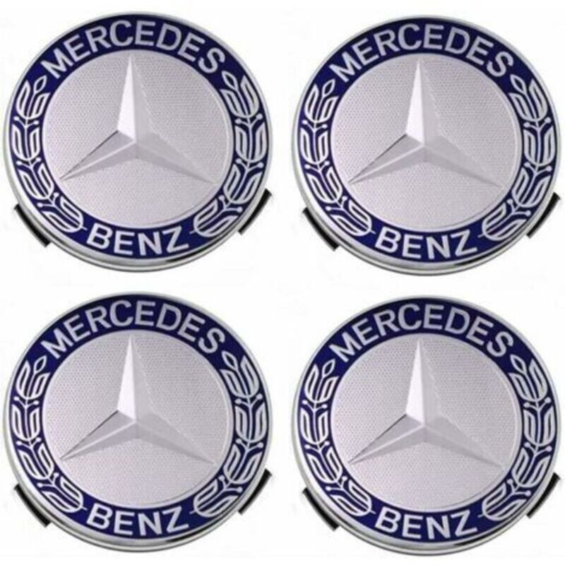 4er-set Nabenkappen 75 Mm Für Mercedes Benz – Abs-kunststoff – Einfache Installation Und Verbesserte Optik – Farbe Blau