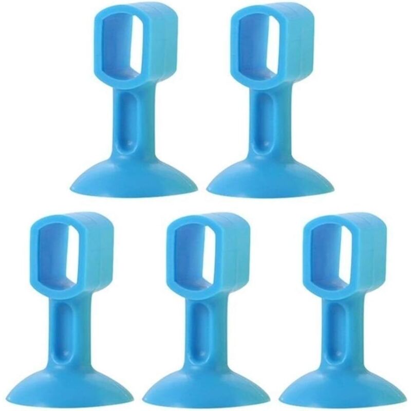 5er-set Silikon-türstopper Mit Saugnapf, Stoßfest, Für Badezimmer, Wandmontiert, Kollisionsvermeidend (farbe: Blau)