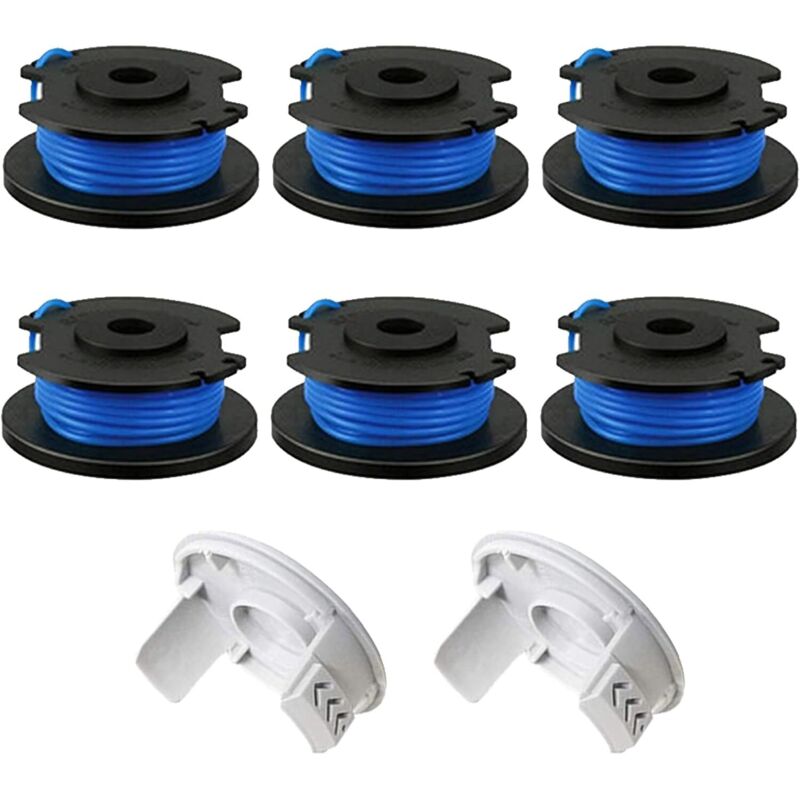 Ersatzspule Für Ryobi One+ Rasentrimmer Ac14rl3a 18v, 24v, 40v, Ersatz-fadenspule Für 1,65 Mm Faden, 3,35 M Für Rasentrimmer (6 Spulen + 2 Kappen)