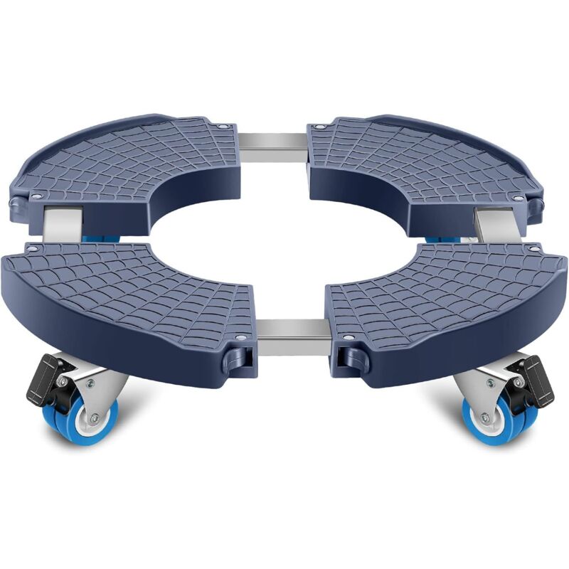 Pflanzständer Mit Rollen, 360° Drehbar, Tragfähigkeit 200 Kg, Höhenverstellbare Ablagefläche Ø 40–48 Cm, Blumenständer Für Innen- Und Außenbereich, Für Pflanzen, Sonnenschirmständer, Mülleimer, Blau