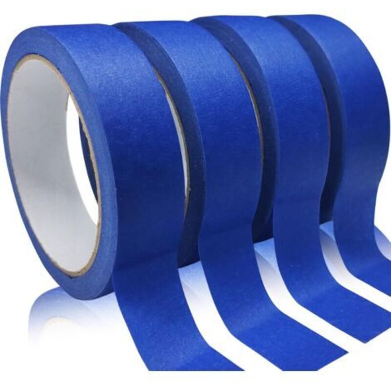 4 Rollen Hochwertiges Malerklebeband, Blaues Band, Abdeckband, Vielseitiges Malerklebeband Für Malerarbeiten, Handwerker Und Bastelprojekte