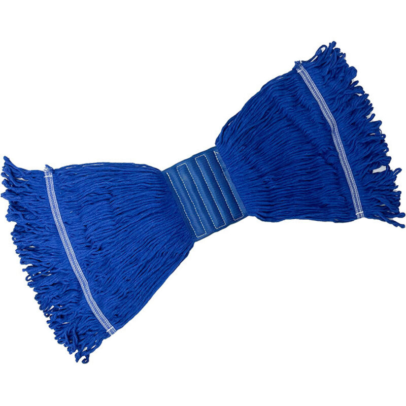 2er-pack Moppkopf-ersatz, Kommerzieller Reinigungsmoppkopf, Nasser String-blau-moppkopf, Nachfüllpackungen, Strapazierfähiger Baumwoll-industriemoppkopf, Groß, Mit Geschlossenen Enden, Mikrofaser-mopp
