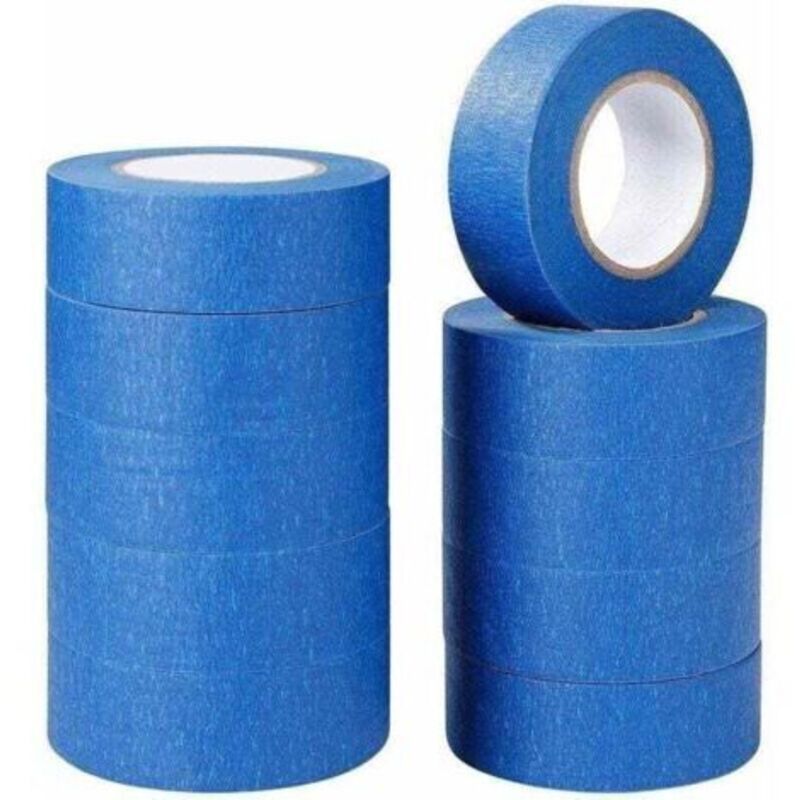Blaues Abdeckband, Klebeband Für Maler- Und Dekorationsarbeiten, Zum Etikettieren, Spritzlackieren, Für Maler Und Bastler, 10 Rollen, 24 Mm × 20 M