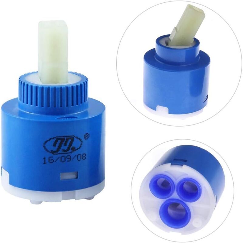 3 Stück Keramikpatrone, Keramikkartusche Als Ersatzmischer, Interner Regler, Wasserhahn-ersatzteil Für Badezimmer-mischbatterie (blau 35 Mm)