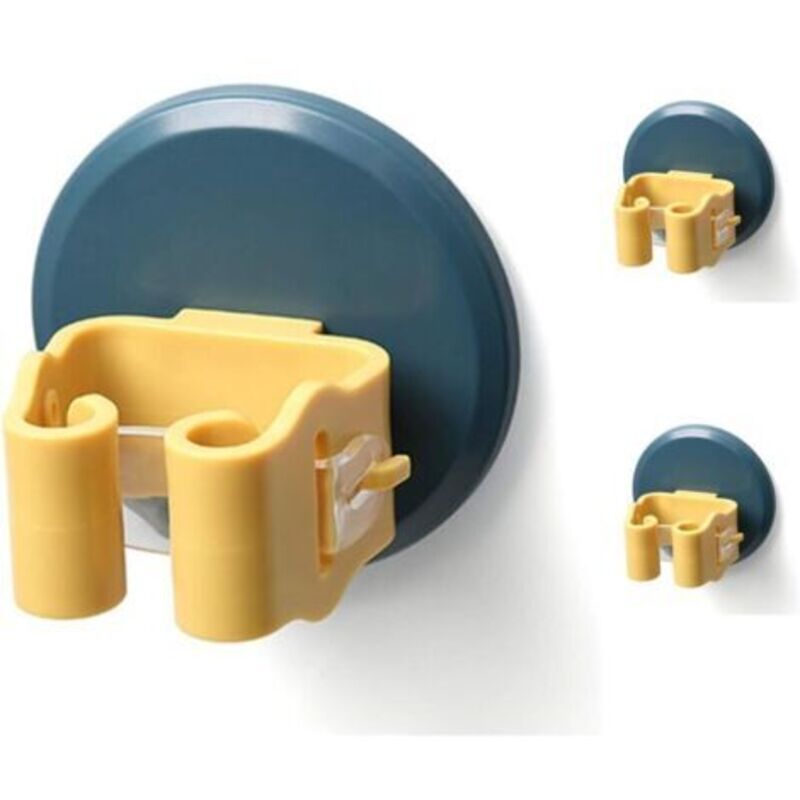 Multifunktionaler Wandhalter Für Besen Und Mopp, Selbstklebend, Zum Aufhängen Von Werkzeugen, 3 Stück (blau)