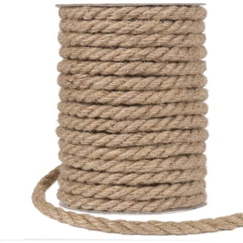 Natürliches Jutegarn 10mm 15m, Natürliches Juteseil, Gartenseil Für Kratzbäume, Gartenarbeit Und Dekorative Bastelarbeiten (braun)