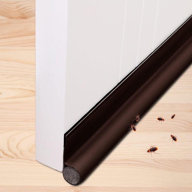 Untere Dichtung Für Einseitige Tür, 96 Cm, Mit Klebstoff, Zugluftstopper, Kältebeständig, Schutz Vor Zugluft Und Lärm (braun)