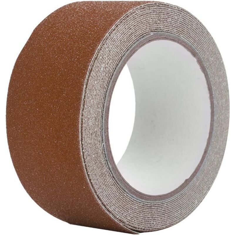 Rutschfester Klebestreifen Für Treppenstufen, Sicherheitsdekoration Für Böden, 5 M X 5 Cm, Farbiger Pvc, Braun