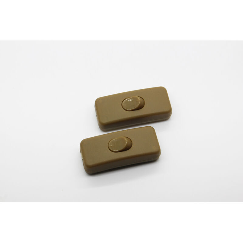 Satz Von 2 Einpoligen Kippschaltern Ein-aus 2a/250v - 27x60x15 Mm - Mittelschalter - Leuchtdrucktaste - Braun