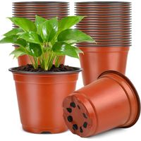 50 Stück 15cm Anzuchttöpfe, Kunststoff-blumentöpfe Für Pflanzen Im Außenbereich, Umtopftöpfe, Anzuchtgefäße Für Tomatensetzlinge, Braun