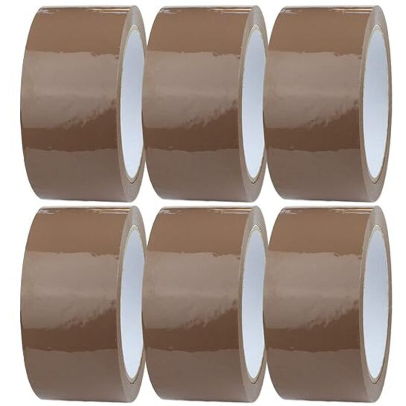 6 X Rollen Braunes Klebeband 44mm X 100m Verpackungsband Für Kartons, Versand, Umzüge Transparentes Klebeband Für Pakete & Verpackung