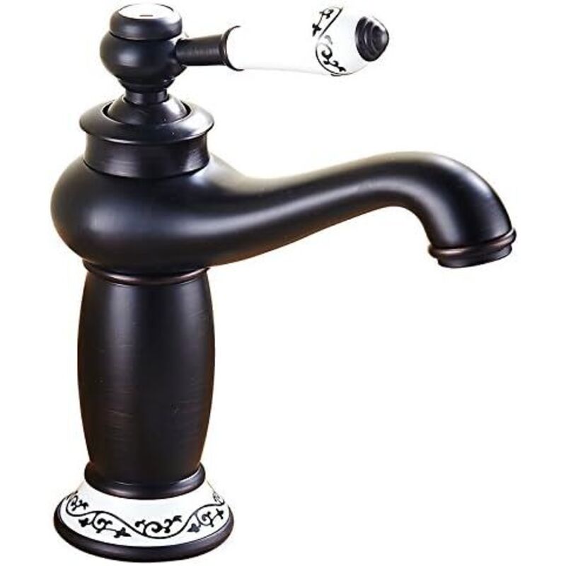 Vintage Waschtischmischer, Spültischarmatur In Geölter Bronze-optik Aus Messing Für Badezimmer 24105.5cm