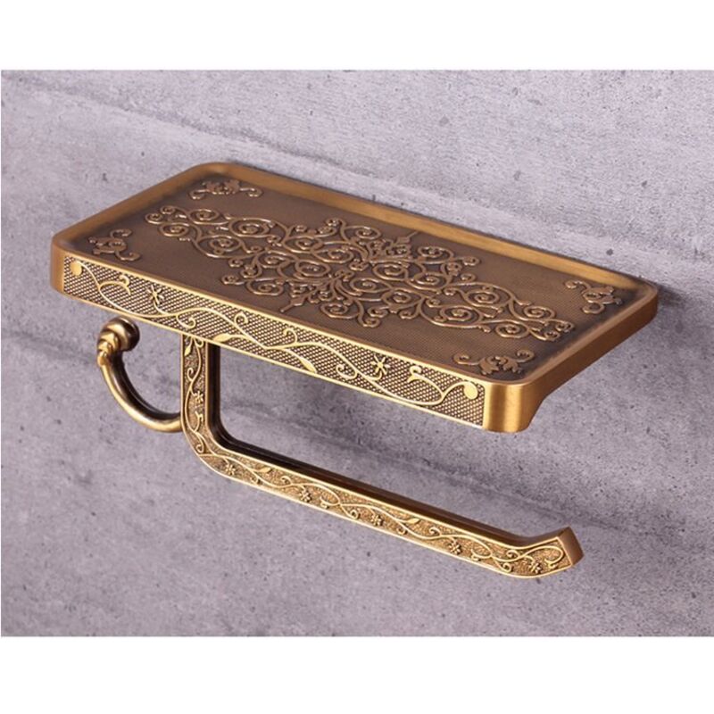 Wand-toilettenpapierhalter, Toilettenpapierhalter Mit Ablagefläche Für Bad/wc, Bronze
