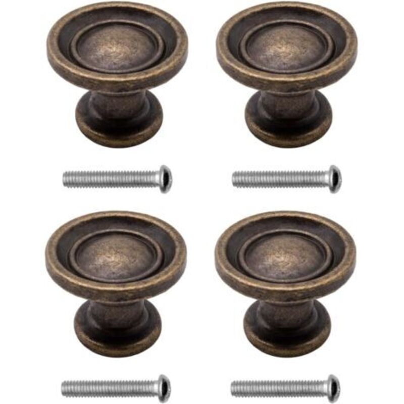 Antike Möbelgriffe, Landhausstil, Vintage-design, Bronze-eisen, Für Möbel, Schränke, Kommoden, Sideboards, 29 X 19 Mm, Bronze, 4er-set