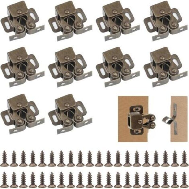 10-teilige Möbelriegel, Schranktürverschluss, Doppellaufrollen-schrankriegel Aus Bronze