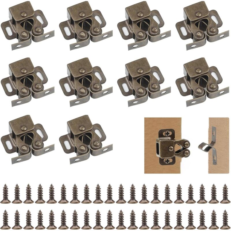 Möbelriegel 10 Stück Schranktürverschluss, Doppelschloss Für Schranktüren In Bronze