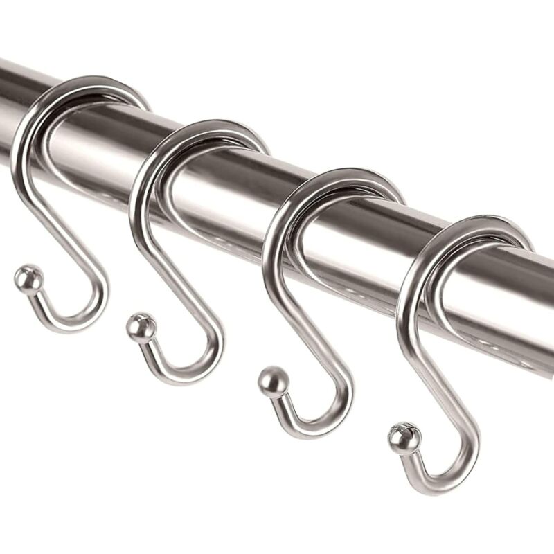 12 Rostfreie Metall-duschvorhanghaken In S-form, Kleiderbügel-haken Für Duschvorhänge, Küchenutensilien, Kleidung, Handtücher, Bronze