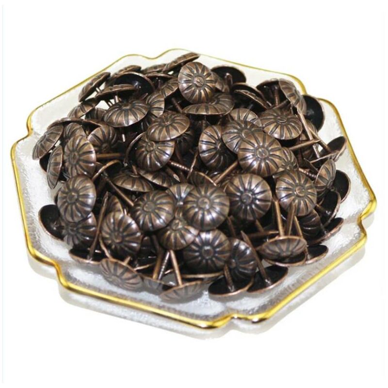 Dekorative Bronzenägel, Antike Retro-ziernägel, Polsternägel, Dekorative Möbelnägel Zur Verstärkung Und Dekoration Von Sofas, Betten, Schränken, Wänden Und Holzarbeiten, Rotbraun, 11 X 16 Mm, 100 Stüc